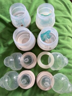 MAM Baby Bottle Set with Teal Pacifiers
